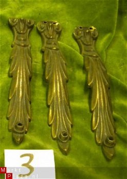 3 stuks oude bronzen ornamenten no 3 ca 1920. - 1