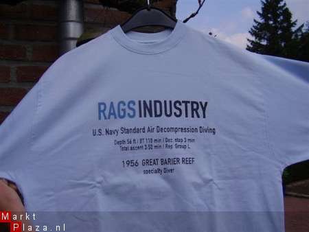 Rags T-shirt jongens mt M (146-152) lichtblauw met print - 1