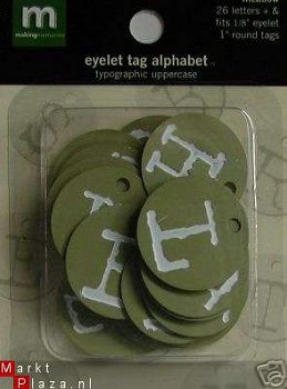 MAKING MEMORIES eyelet tag alfabet meadow - 1