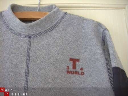 Tuuf's World grijs met blauwe fleece trui 92/98 - 2