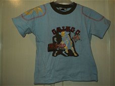 Boy Star lichtblauw shirt met grote print van stier maat 104