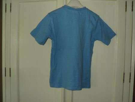 Vingino licht blauw shirt met stoere print en applicatie 104 - 3