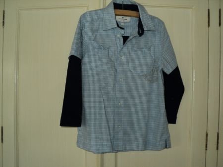 Tom Tailor blauw wit geruite blouse maat 104/110 nieuw - 1