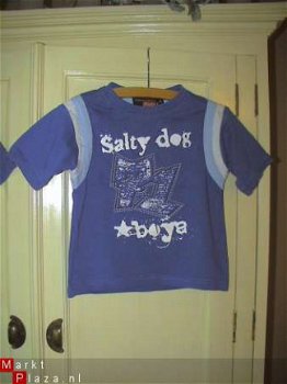 Salty Dog blauw shirtje met kort mouwtje zgan 92 - 1