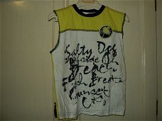 Salty Dog witte singlet top met lime en veel tekst maat 104