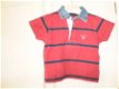 Gant polo shirt korte mouw rood blauw spijkerkraagje maat 80 - 1 - Thumbnail