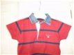 Gant polo shirt korte mouw rood blauw spijkerkraagje maat 80 - 2 - Thumbnail