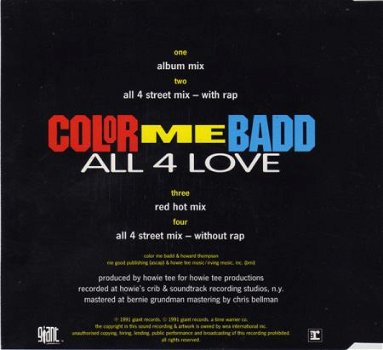 CD-Single Color Me Badd All 4 Love - 1