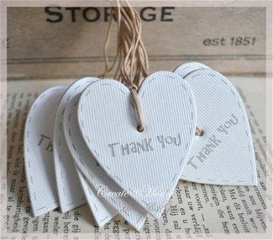 Witte kleine kraft hartjes - labels Thank you. Per 5 - 1