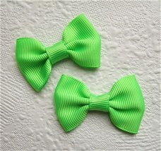 Grote effen grosgrain strik ~ 5 cm ~ Groen