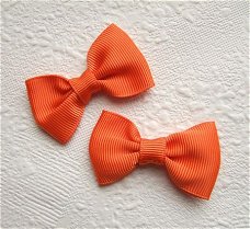 Grote effen grosgrain strik ~ 5 cm ~ Oranje