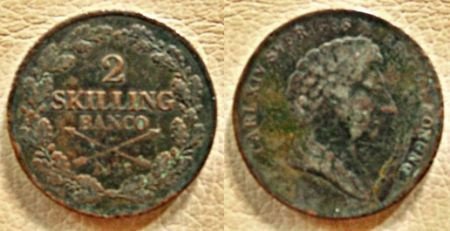 Zweden 2 skilling banco 1839 - 1