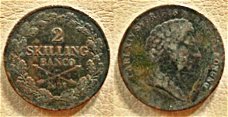 Zweden 2 skilling banco 1839