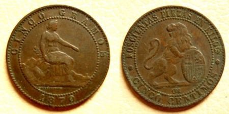 Spanje 5 Gramos 1870 - 1