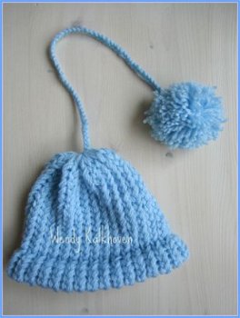 Babymutsje Gebreid met Pompon Verkocht - 1