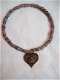 ibiza armbandje met bronzen afwerking brons bedel hart engel - 1 - Thumbnail