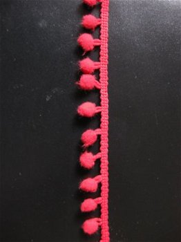 Mini Pompomband bolletjesband Rood - 2