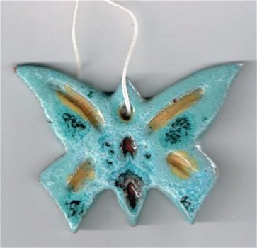Keramiek vlinder lichtblauw - 1