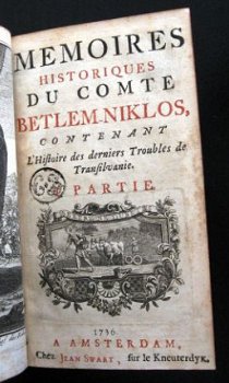 Memoires Historiques Comte Betlem-Niklos 1736 Transsylvanië - 5