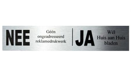 Luxe Nee/Nee stickers tegens ongewenste reclame - 1