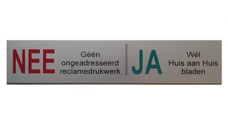 Luxe Nee/Nee stickers tegens ongewenste reclame - 1