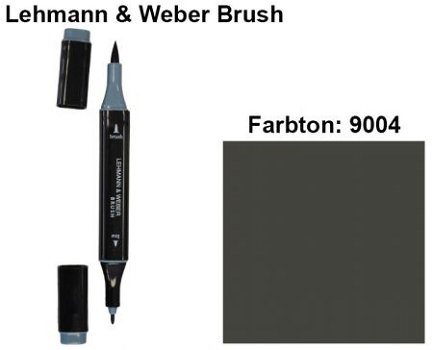 NIEUW Brush Marker Donkergrijs (9004) van Lehmann & Weber - 1