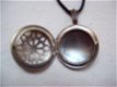 bronzen medaillon/ ster en hartjes brons voor foto edelsteen - 1 - Thumbnail