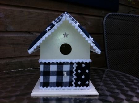 Vogelhuisje voor de babykamer in blauw-wit - 2