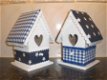 Vogelhuisje voor de babykamer in blauw-wit - 3 - Thumbnail