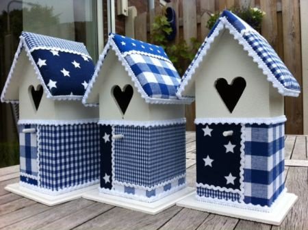 Vogelhuisje voor de babykamer in blauw-wit - 4