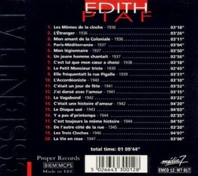 CD Essential Masters Edith Piaf - 1