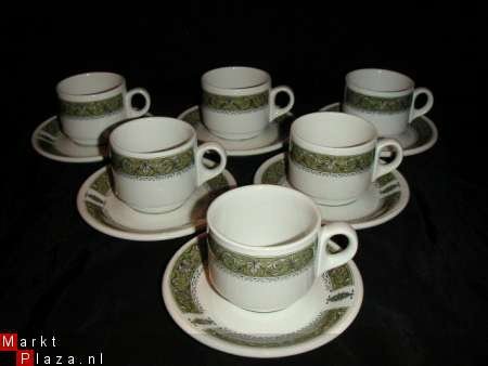 6 Kop en schotels van Royal Doulton Ba4o - 1