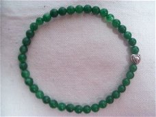 aventurijn armband diep groen edelstenen kralen zilver hart