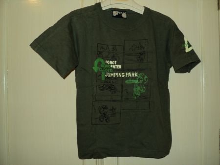 Boy Star olijf groen shirt met applicatie mountainbike 104 - 1