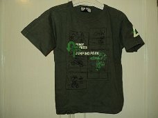 Boy Star olijf groen shirt met applicatie mountainbike 104