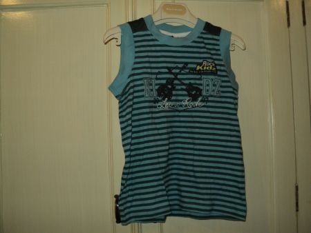 Blue Seven mint groen gestreepte singlet gitaren 104/110 - 1