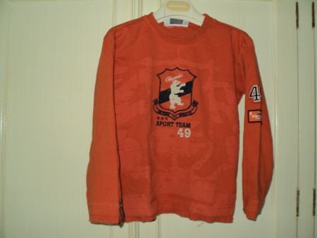 Another World oranje longsleeve met leeuw applicatie 104 - 1