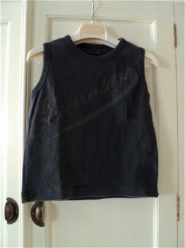 CKS antraciet hemdje singlet met tekst vintage maat 92 - 1