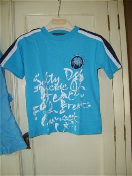 Salty Dog shirt met korte mouw aqua blauw maat 92 - 1