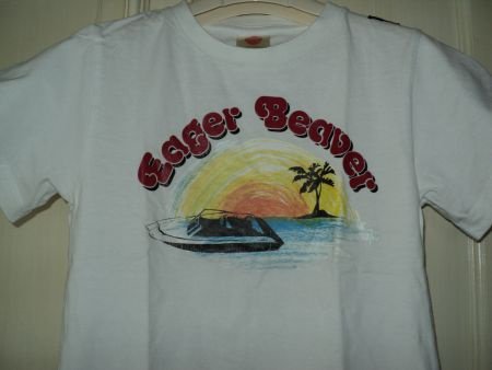 Eager Beaver wit shirt met beach print maat 110 - 2