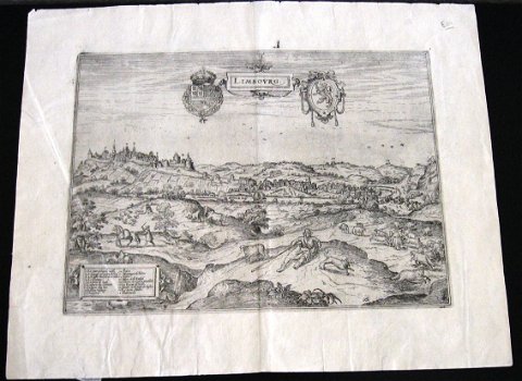 K12 Gravure Zicht op Limbourg 1574? België - 1