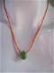 maison scotch ketting met hanger oranje met groen subtiel sieraad - 1 - Thumbnail