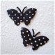 Satijnen polkadots vlinder ~ 3,5 cm ~ Zwart - 1 - Thumbnail