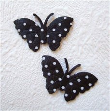 Satijnen polkadots vlinder ~ 3,5 cm ~ Zwart