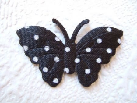 Satijnen polkadots vlinder ~ 3,5 cm ~ Zwart - 2