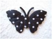 Satijnen polkadots vlinder ~ 3,5 cm ~ Zwart - 2 - Thumbnail