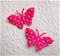 Satijnen polkadots vlinder ~ 3,5 cm ~ Fuchsia roze - 1 - Thumbnail