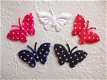 Satijnen polkadots vlinder ~ 3,5 cm ~ Wit / rood - 2 - Thumbnail