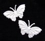 Satijnen vlinder ~ 3,5 cm ~ Ivoor wit - 1 - Thumbnail