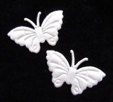 Satijnen vlinder ~ 3,5 cm ~ Ivoor wit